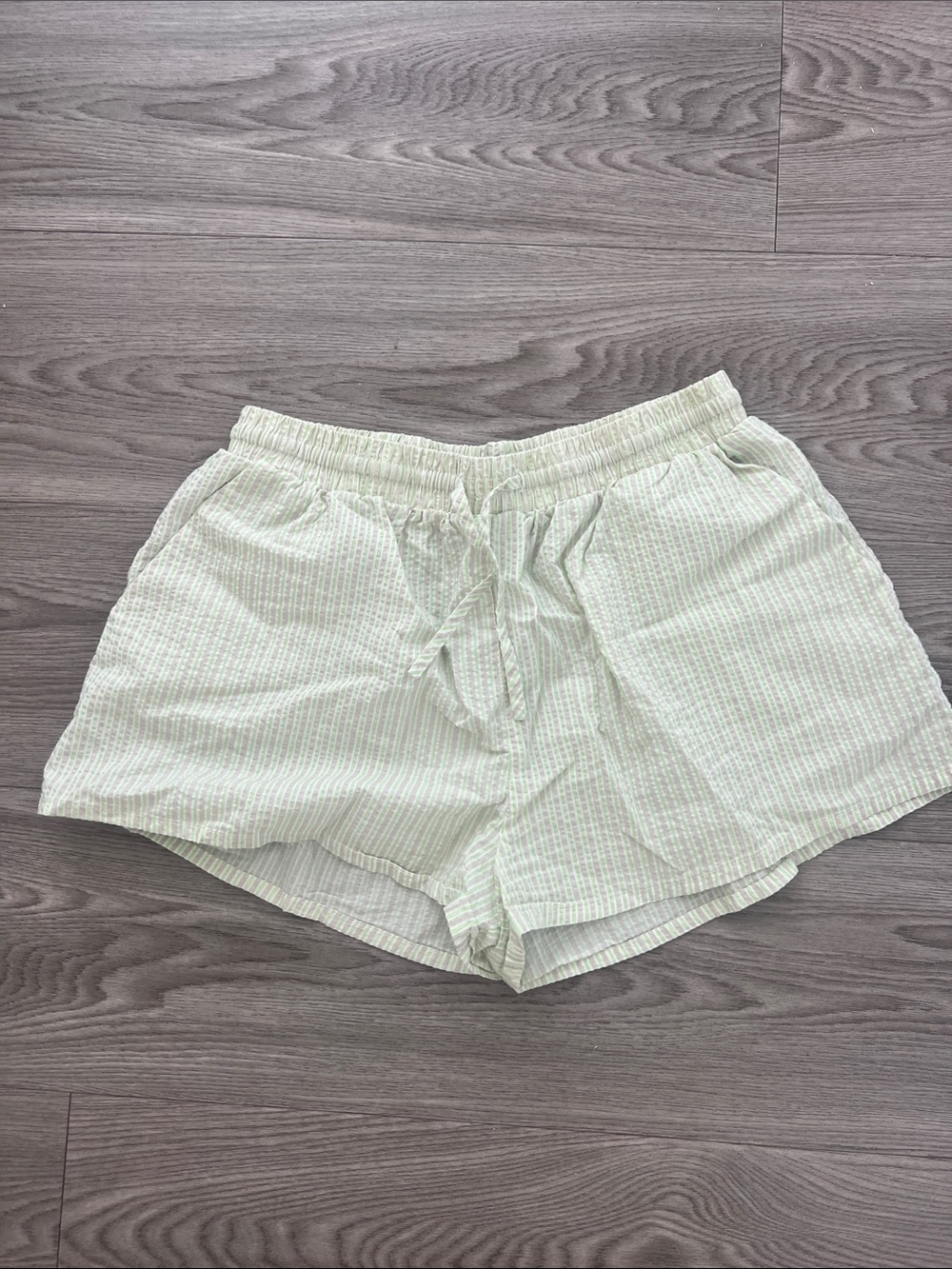 Forever 21 Green Striped Women's Drawstring Shorts
